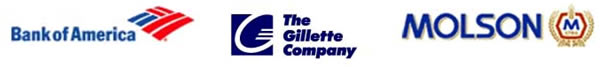 Brand Logos: Bank of America, The Gillette Company, Molson